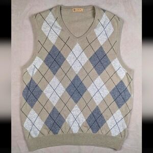 J Crew Mens Sweater Vest Cashmere Blend Argyle